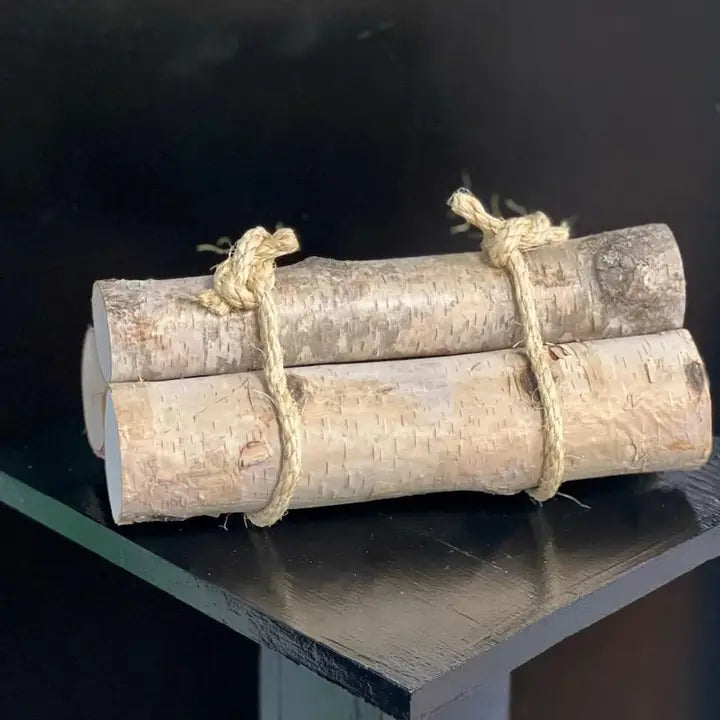 12" Birch log bundle, 3 logs x 2-3" diameter- 5/pk